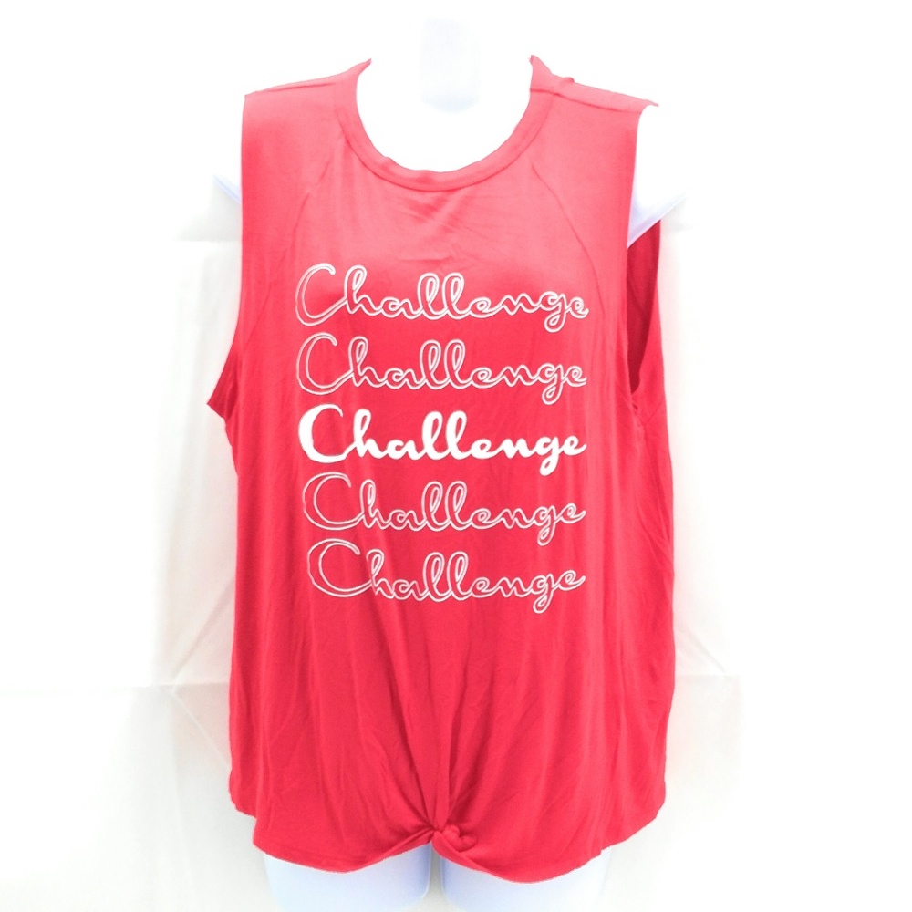 Raggs II Riches Women's Red "Challenge" Sleeveless Casual Top Size Large